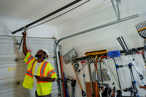 Professional Garage Door Panel Replacement technician working in New Chicago, IN